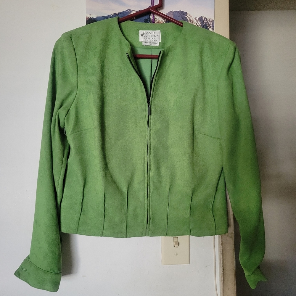 David Warren lime green suede jacket